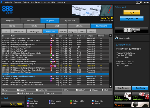 888 PS Freeroll