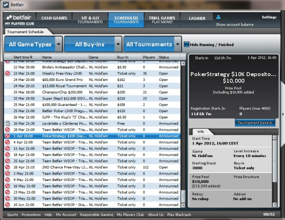 betfair $10k freeroll