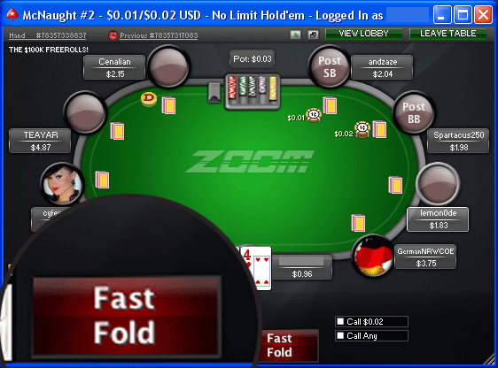 Fast fold poker