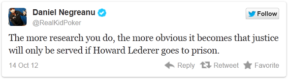Il tweet di Daniel Negreanu Il tweet di Daniel Negreanu
