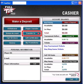 Full Tilt Poker cashier