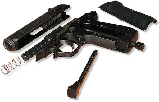 pistola smontata