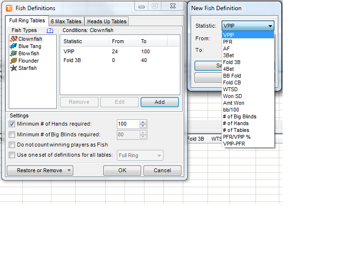 Fish definition at TableScan Turbo