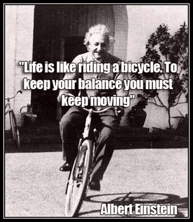 Einstein on a bicycle Einstein on a bicycle