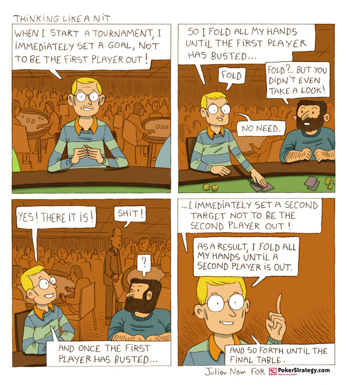 Grappige pokercartoon Fold