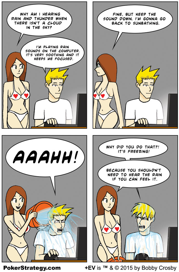 Grappige pokercartoon Feel it