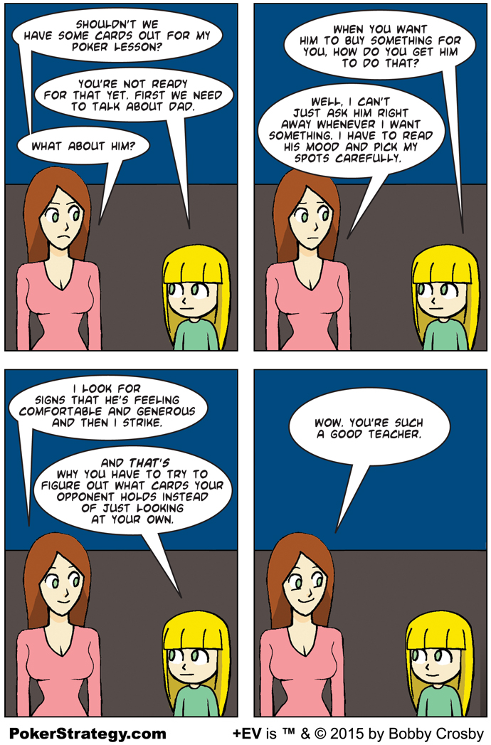 Grappige pokercartoon Lesson