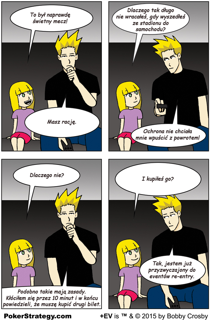 Śmieszny Pokerowy Komiks Re-Entry