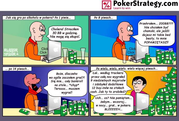 Śmieszny Pokerowy Komiks Alkohol