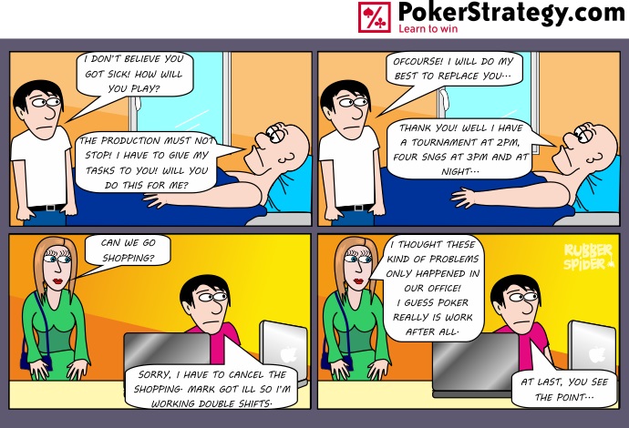 Grappige pokercartoon Job