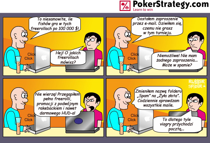 Śmieszny Pokerowy Komiks Spam
