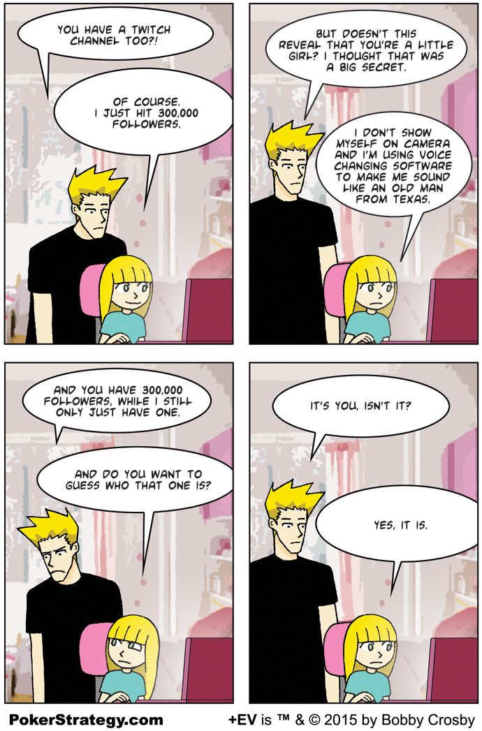 Grappige pokercartoon Follower