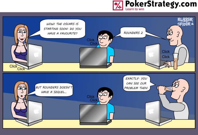 Grappige pokercartoon Rounders 2