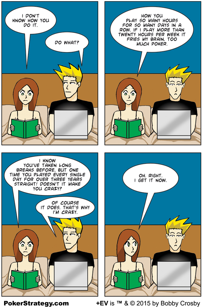 Grappige pokercartoon Crazy