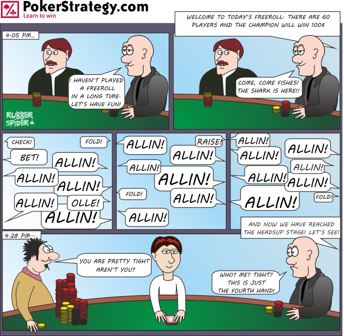 Grappige pokercartoon Tight