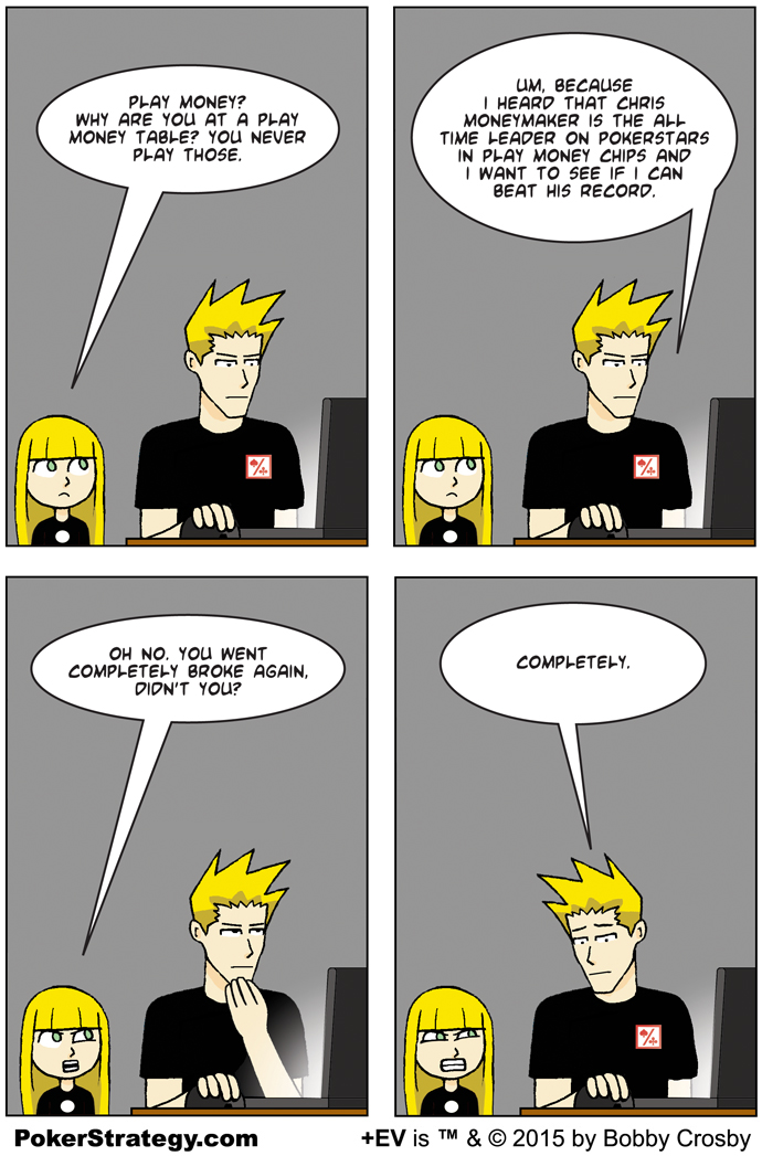 Grappige pokercartoon Play Money