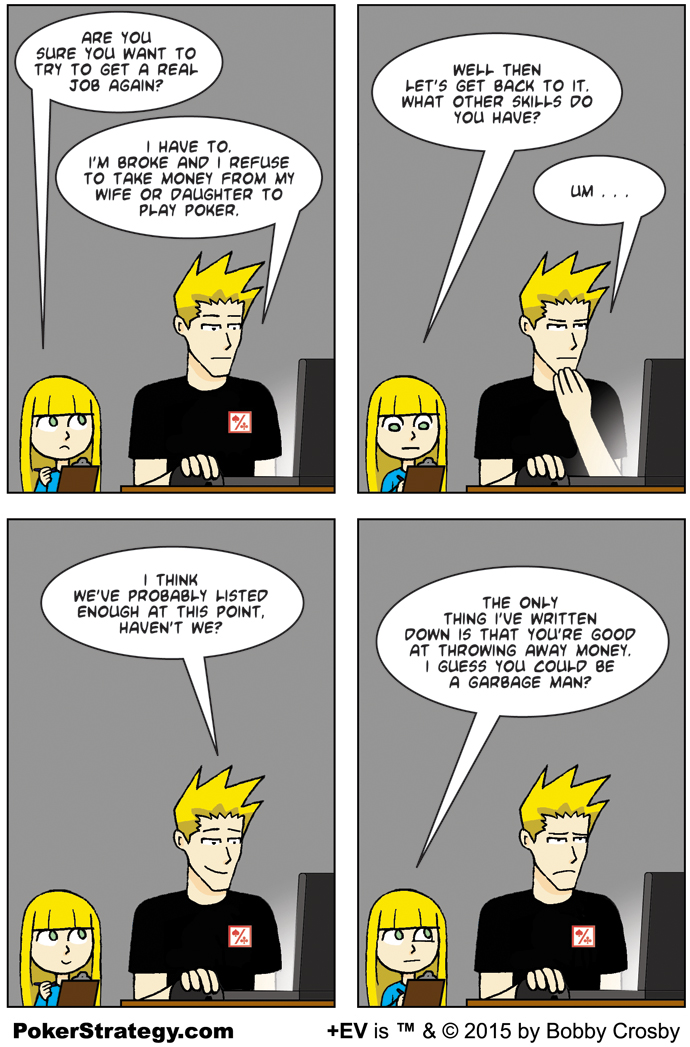 Grappige pokercartoon Broke