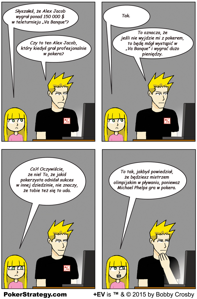Śmieszny Pokerowy Komiks Wygrana