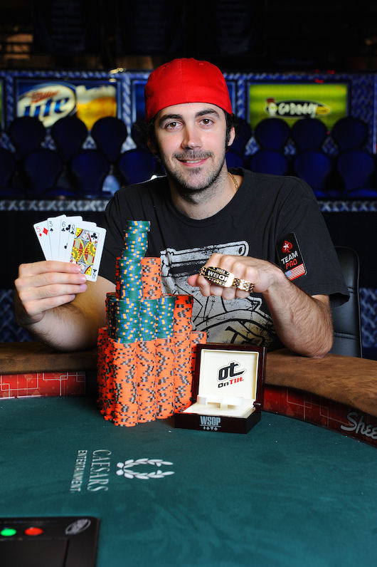 Jason Mercier Jason Mercier winning a 2011 WSOP PLO Bracelet