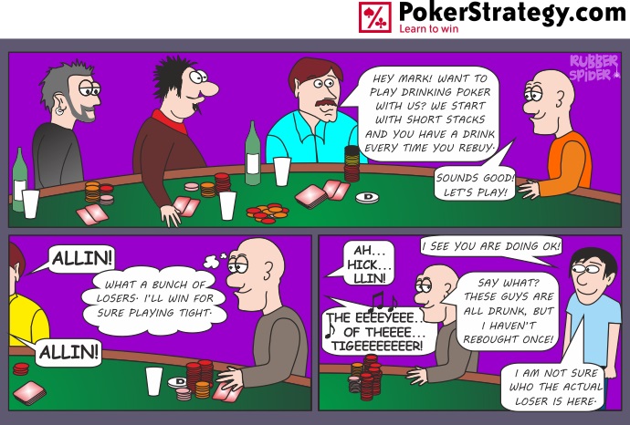 Grappige pokercartoon Drink