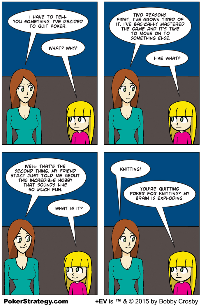 Grappige pokercartoon Quit