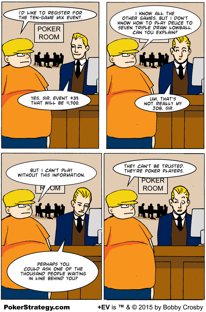 Grappige pokercartoon Trust