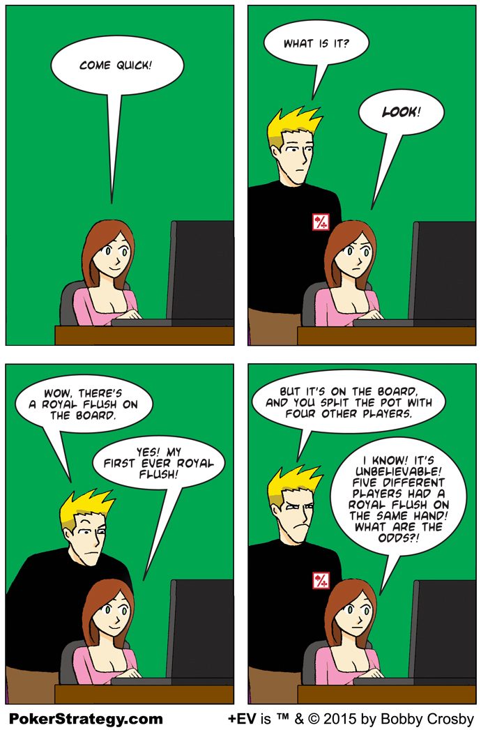 Funny Poker Cartoons Royal Flush