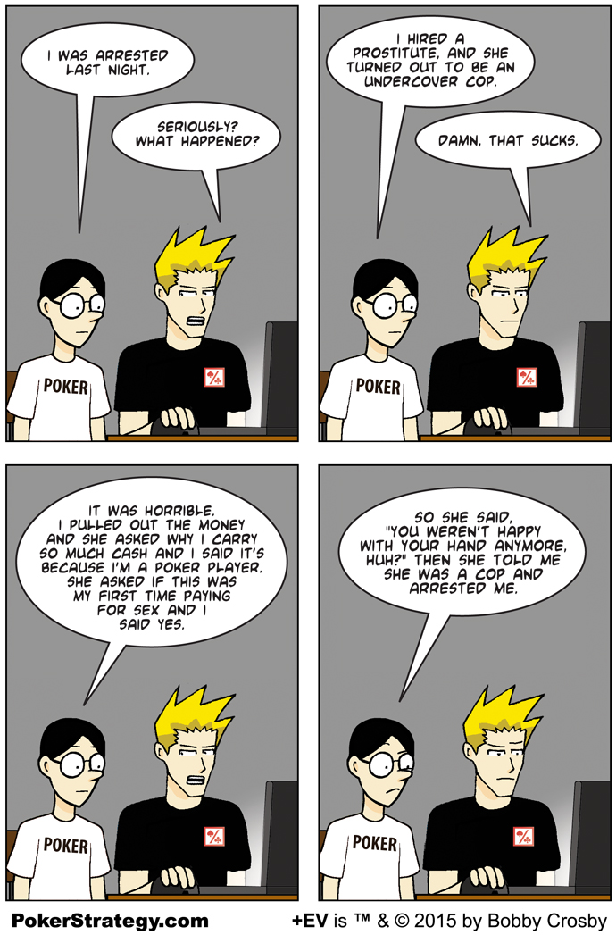 Grappige pokercartoon Hand