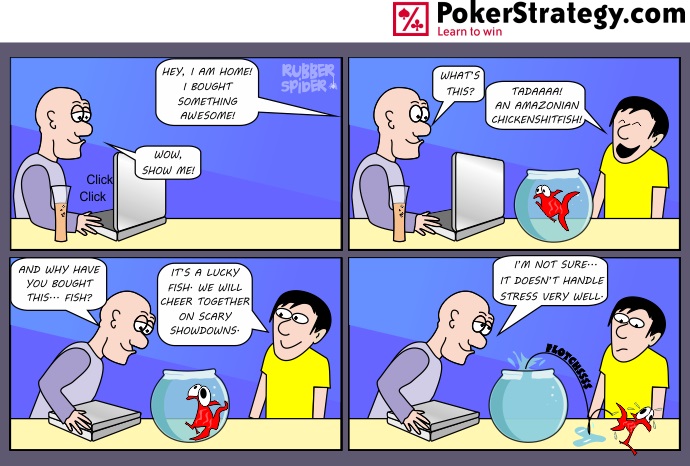 Grappige pokercartoon River