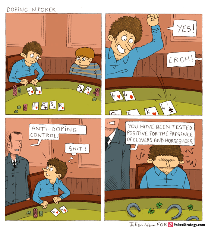 Lustige Pokercartoons Doping