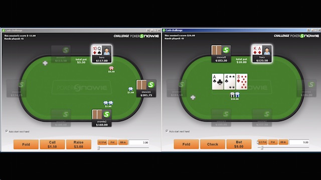 oblioo vs pokersnowie oblioo challenges PokerSnowie in cash game action