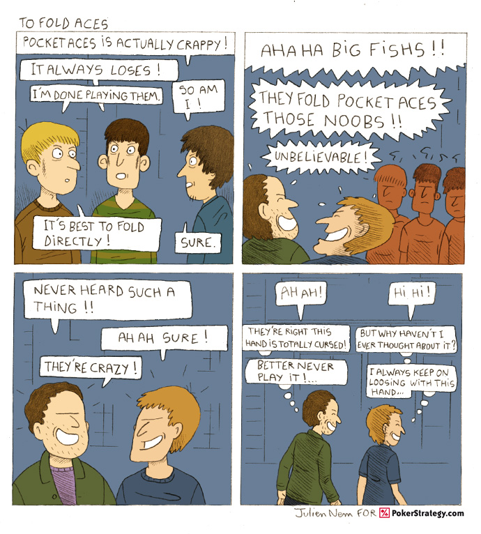 Lustige Pokercartoons Fold