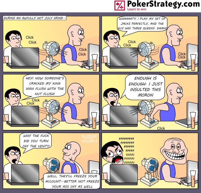Grappige pokercartoon Ban