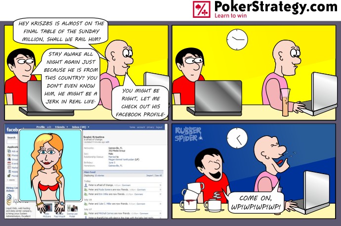 Lustige Pokercartoons Railbird