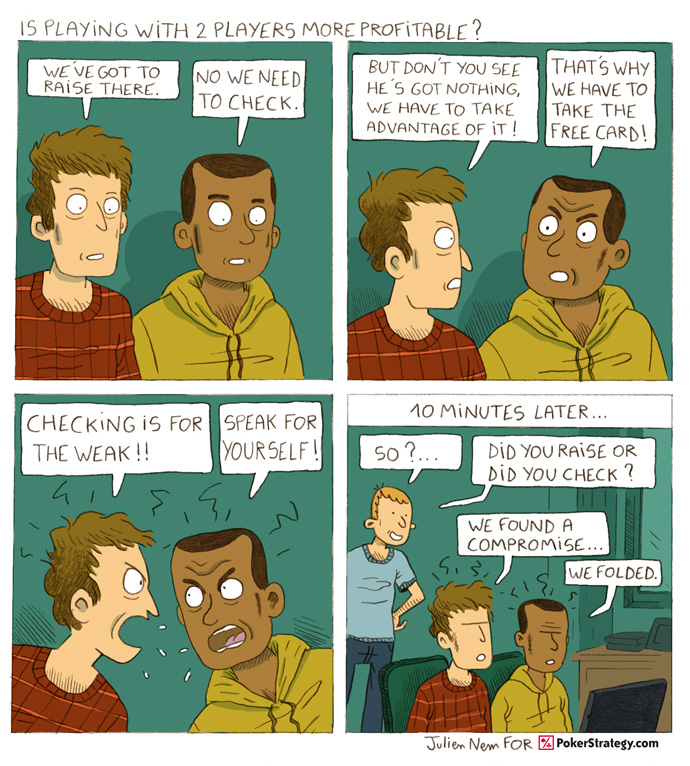 Grappige pokercartoon Fold