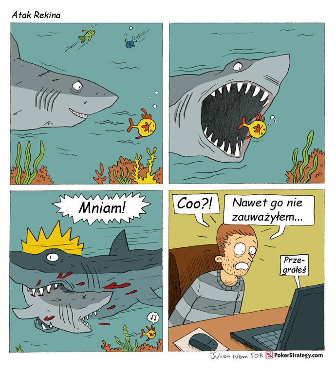 Śmieszny Pokerowy Komiks Rekin