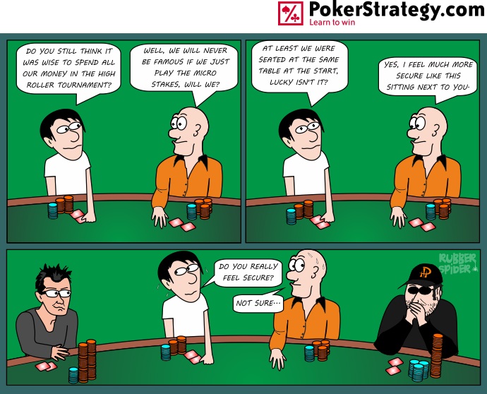 Grappige pokercartoon High Roller