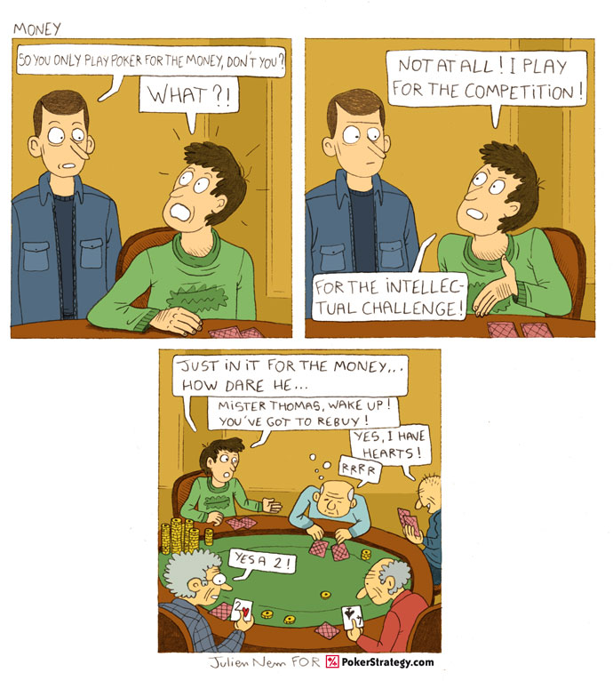 Grappige pokercartoon Money