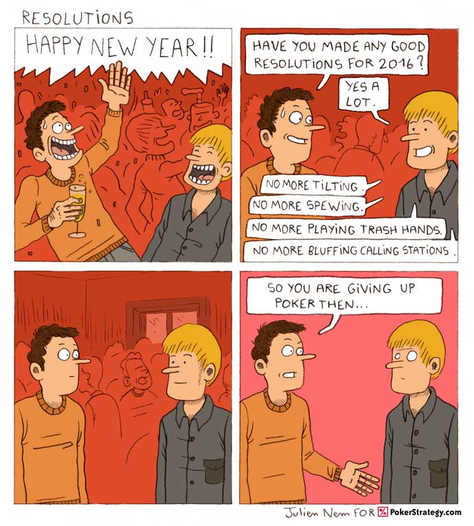 Grappige pokercartoon Tilt