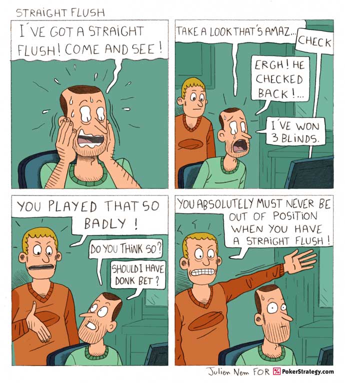 Funny Poker Cartoons Flush