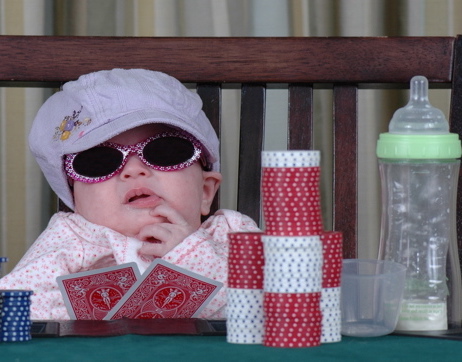 baby playing poker