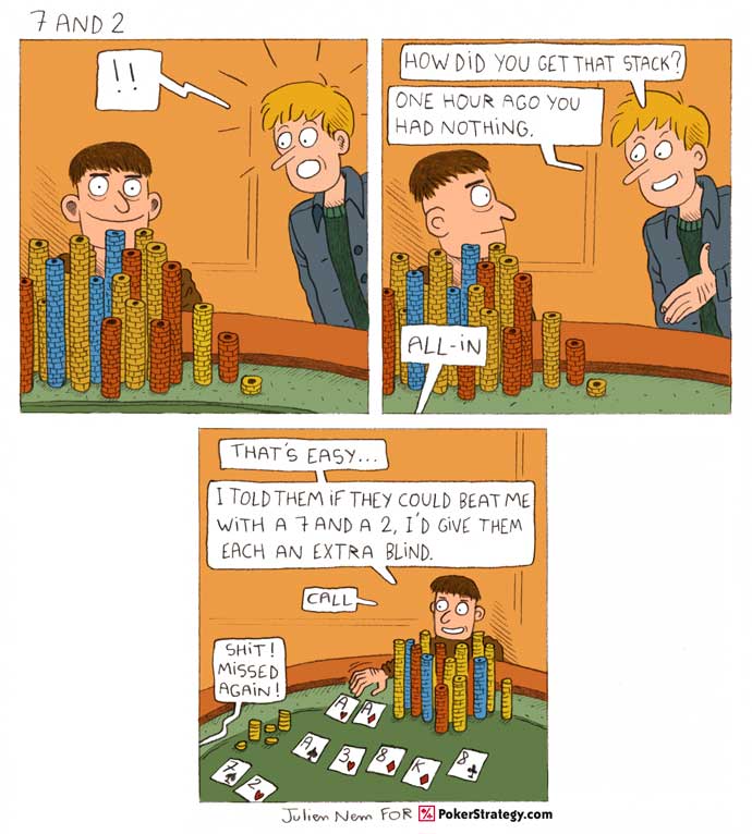 Grappige pokercartoon Stack