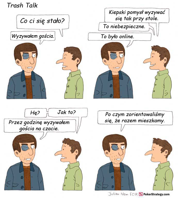 Śmieszny Pokerowy Komiks Trash Talk