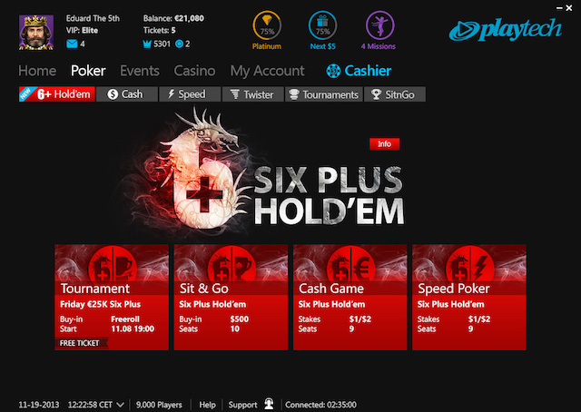 six plus hold'em