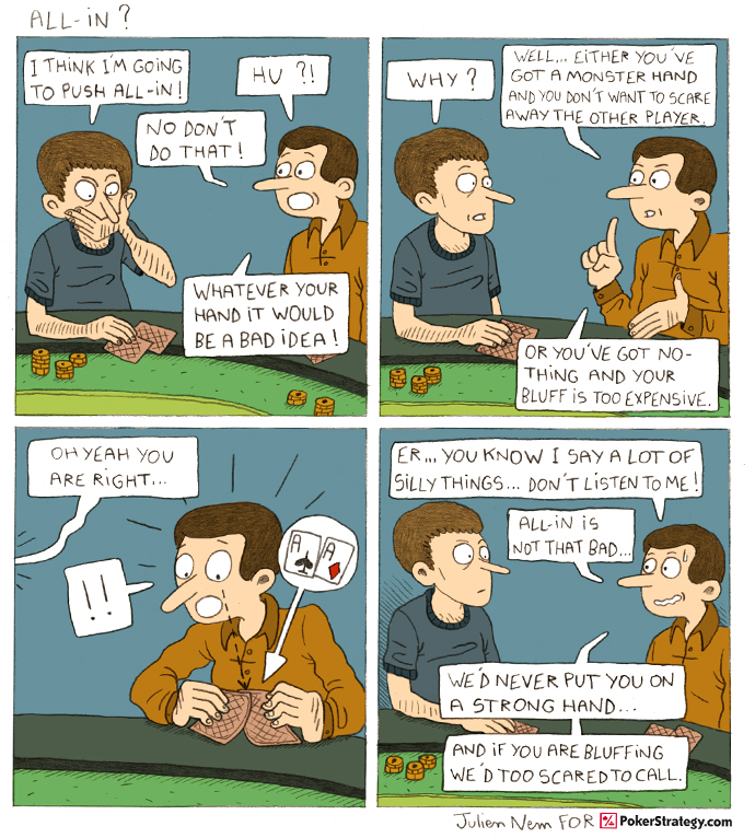 Funny Poker Cartoons All-In