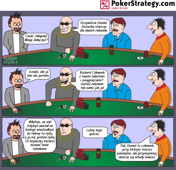 Śmieszny Pokerowy Komiks Rekin