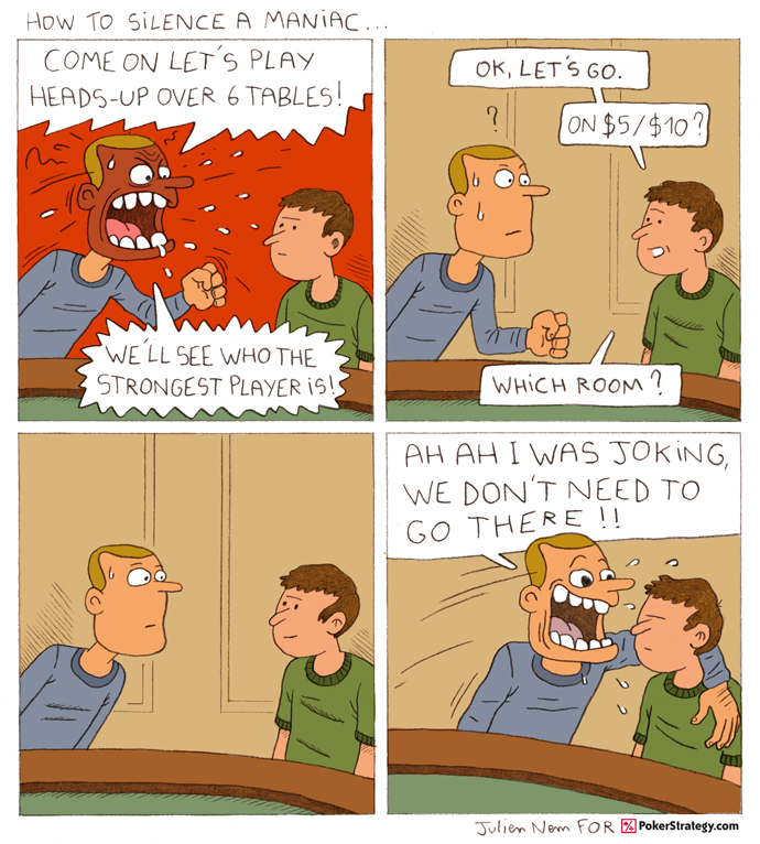 Grappige pokercartoon Heads-up