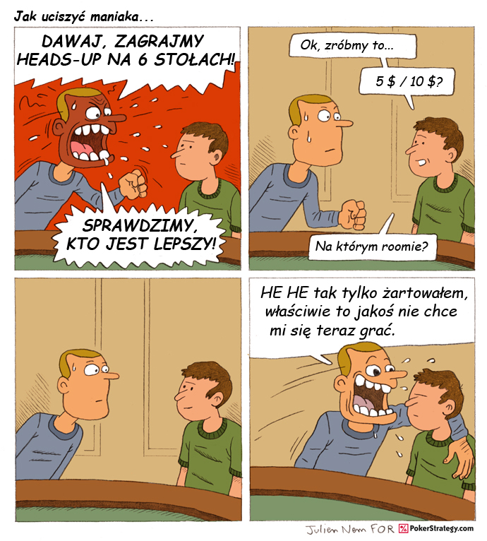 Śmieszny Pokerowy Komiks Heads-up