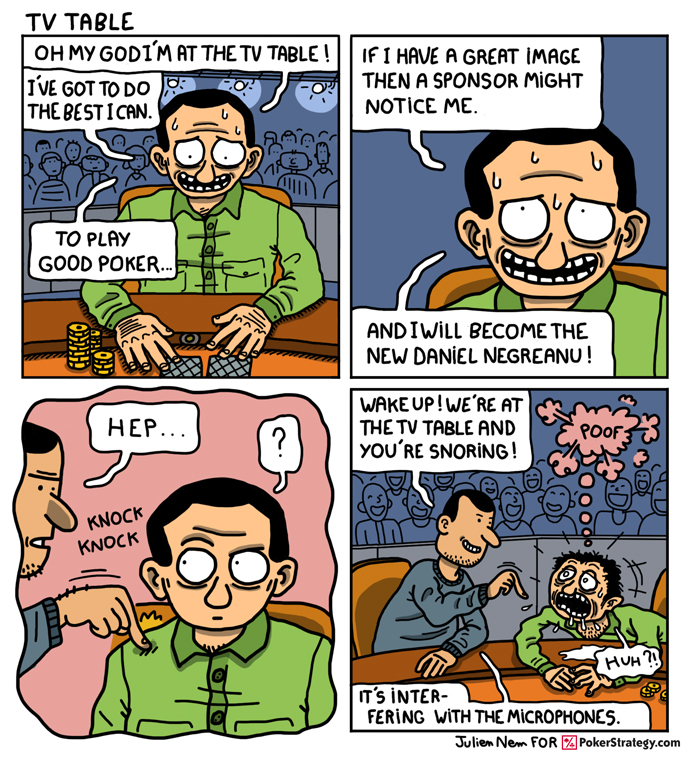 Grappige pokercartoon Television