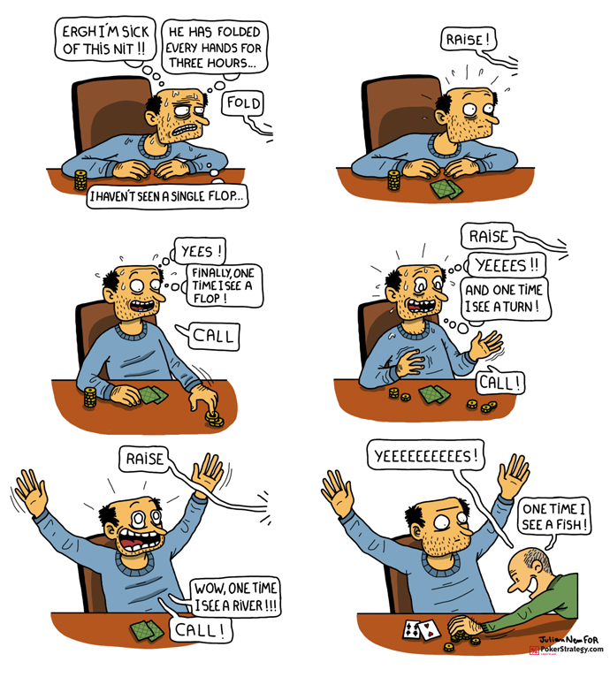 Grappige pokercartoon Nit